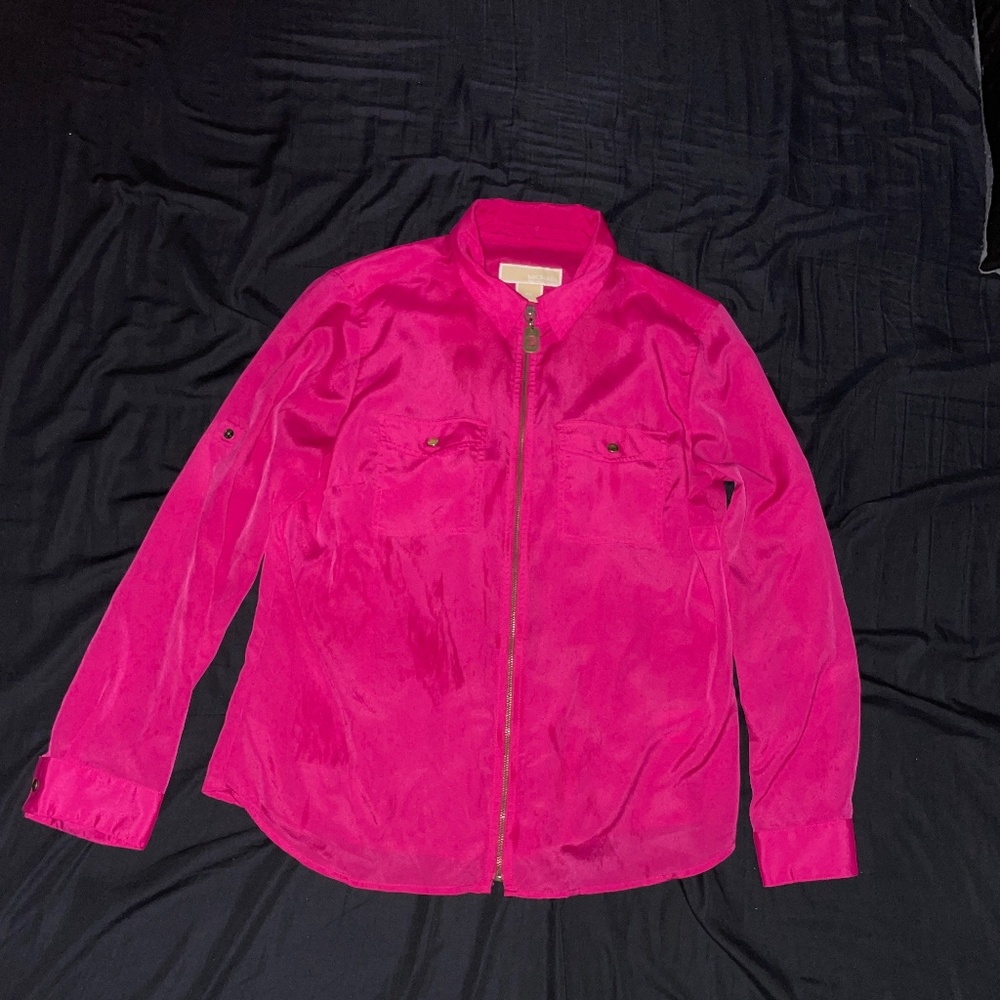 Michael Kors women’s long sleep zip up top size P/L